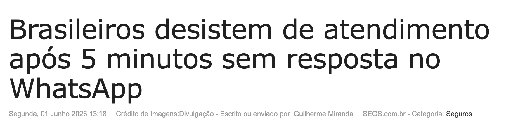 Notícia sobre carrinho abandonado